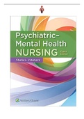 Psychiatric-Mental Health Nursing 8th Edition by Sheila L. Videbeck PhD RN-Updated for 2021 with ALL 24 Chapters.