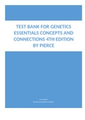 Test Bank for Genetics Essentials Concepts and Connections 4th Edition by Pierce