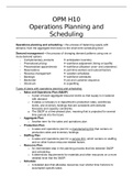Operations managment summary H10 operations planning and scheduling