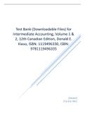 Test Bank (Downloadable Files) for Intermediate Accounting, Volume 1 & 2, 12th Canadian Edition, Donald E. Kieso