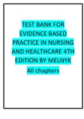 TEST BANK FOR EVIDENCE BASED PRACTICE IN NURSING AND HEALTHCARE 4TH EDITION