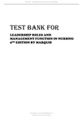 TEST BANK FOR LEADERSHIP ROLES AND MANAGEMENT FUNCTION IN NURSING 9TH EDITION BY MARQUIS.