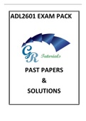 ADL2601 EXAM	PACK. PAST	PAPERS	 & SOLUTIONS.