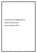 Declaration of Independence Ideals of Democracy Source Analysis 2021 