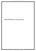 NUR 2790 Exam 2 Focus Points 2021.