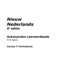 Uitwerkingen Nieuw Nederlands  4-5 havo Nederlands Cursus 7 Formuleren