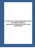 Test Bank for Understanding Psychology 9th Edition by Morris Questions and answers solution docs updated 2021  