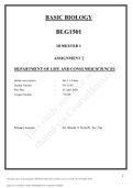 BLG1501 - Basic Biology ASSIGNMENT 2.