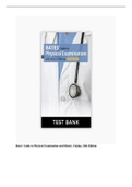 Bates’ Guide to Physical Examination and History Taking, 12th Edition Test Bank (Chapters 1-20)