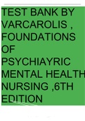 Varcarolis' Foundations of Psychiatric-Mental Health Nursing A Clinical 8th Edition Test Bank