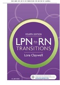 Test Bank for LPN to RN Transitions 4th Edition Claywell