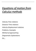 Equations of motion by calculus method