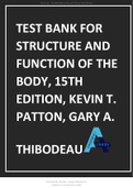 Test Bank for Structure and Function of the Body, 15th Edition, Kevin T. Patton, Gary A. Thibodeau, ISBN-10: 0323341128