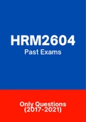 HRM2604 - Past Exam Papers (2017-2021)