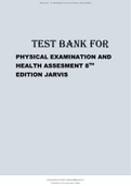  Evidence-Based Assessment Jarvis: Physical Examination and Health Assessment, 8th Edition Latest Test Bank