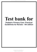 Pediatric Primary Care: Practice Guidelines for Nurses 4th Edition. by Beth Richardson Latest Test Bank