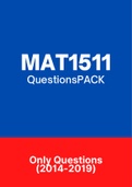 MAT1511 (ExamPACK, QuestionPACK, Tut201 Letters)