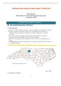 WGU D029 - Population Health Data Brief Template Forsyth County, North Carolina.