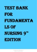 Fundamentals of Nursing (9th Edition by Taylor) -Test Bank