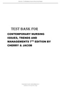TEST BANK FOR CONTEMPORARY NURSING ISSUES, TRENDS AND MANAGEMENTS 7TH EDITION BY CHERRY & JACOB.