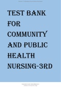 TEST BANK FOR COMMUNITY AND PUBLIC HEALTH NURSING THIRD EDITION BY DEMARCO WALSH ALL CHAPTERS.