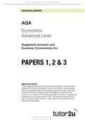 ECON AQA CORRECT ANSWERS ALL PAPERS 2021
