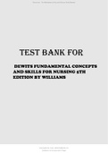 DeWit’s Fundamental Concepts and Skills for Nursing, 5th Edition By Patricia A. Williams -Test Bank