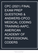 CPC Final Exam Prep Questions Answers-CPCO Medical Coding Training-AAPC, American Academy of Professional Coders. Best Ever Document