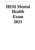 HESI Mental Health Exam 2021