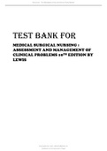 Test Bank for Medical Surgical Nursing Assessment and Management of Clinical Problems 10th Edition by Sharon L. Lewis 