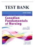 TEST BANK BY POTTER CANADIAN FUNDAMENTALS OF NURSING, 6TH EDITION, INCLUDES CASE STUDIES WITH ANSWERS