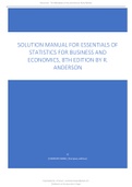 Solution Manual for Essentials of Statistics for Business and Economics, 8th Edition By R. Anderson