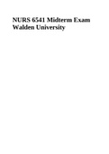 NURS 6541 Midterm Exam Walden University