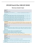 Answers Nervous System Quiz BIO 207- Georgia Military College