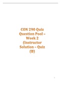 CON 290 Quiz Question Pool – Week 2 (Instructor Solution – Quiz (B)