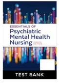 Test Bank: Essentials of Psychiatric Mental Health Nursing 8th Edition Concepts of Care in Evidence- Based Practice 8th Edition Morgan Townsend 