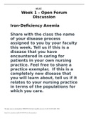 Other NR 507 Week 1 Open Forum Discussion: Iron-Deficiency Anemia | GRADED A