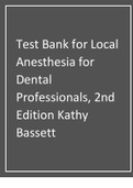 Test Bank for Local Anesthesia for Dental Professionals, 2nd Edition Kathy Bassett