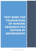 TEST BANK FOR FOUNDATIONS OF NURSING RESEARCH 6TH EDITION BY NIESWIADOMY
