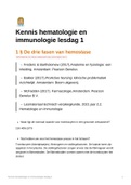 Kennis hematologie, technische verpleegkunde, jaar 2.2, lesdag 1