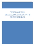 Test Bank For Visualizing Geology 4th Edition Murck