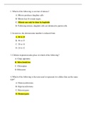HESI EXIT A2 EXAM BIOLOGY QUESTIONS WITH VERIFIED ANSWERS