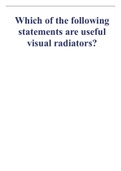 Agile E1 (CBO) 60566 1) Which of the following statements are useful visual radiators?