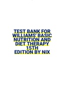 Test Bank for Williams’ Basic Nutrition & Diet Therapy 15th Edition McIntosh| Complete|2021