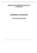 Abnormal Psychology- Davison - 5th Canadian edition - Solutions, summaries, and outlines.  2022 updated