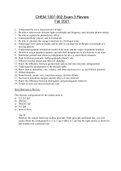 CHEM1307-002 Exam 3 Review