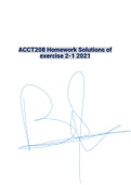 ACCT208 Homework Solutions of exercise 2-1 2021 university-of-delaware|ALL new |