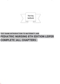 TEST BANK FOR  INTRODUCTION TO MATERNITY AND PEDIATRIC NURSING 8TH EDITION LEIFER|ALL CHAPTERS|