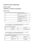 Exam (elaborations) PSY 201 CHAPTER 01: The Science of Psychology_CHAPTER 02: Research Methodology