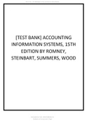 [TEST BANK] ACCOUNTING INFORMATION SYSTEMS, 15TH EDITION BY ROMNEY, STEINBART, SUMMERS, WOOD
